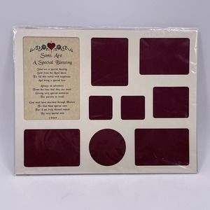 Vintage Sons Are A Special Blessing Poem Photo Mat 11x14 Holds 8 Pictures NEW